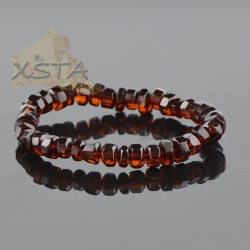 Cherry color amber beads bracelet